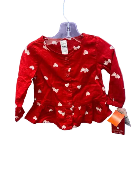 Carters (C) Valentines Infant Size 18 MO ButtondownLS