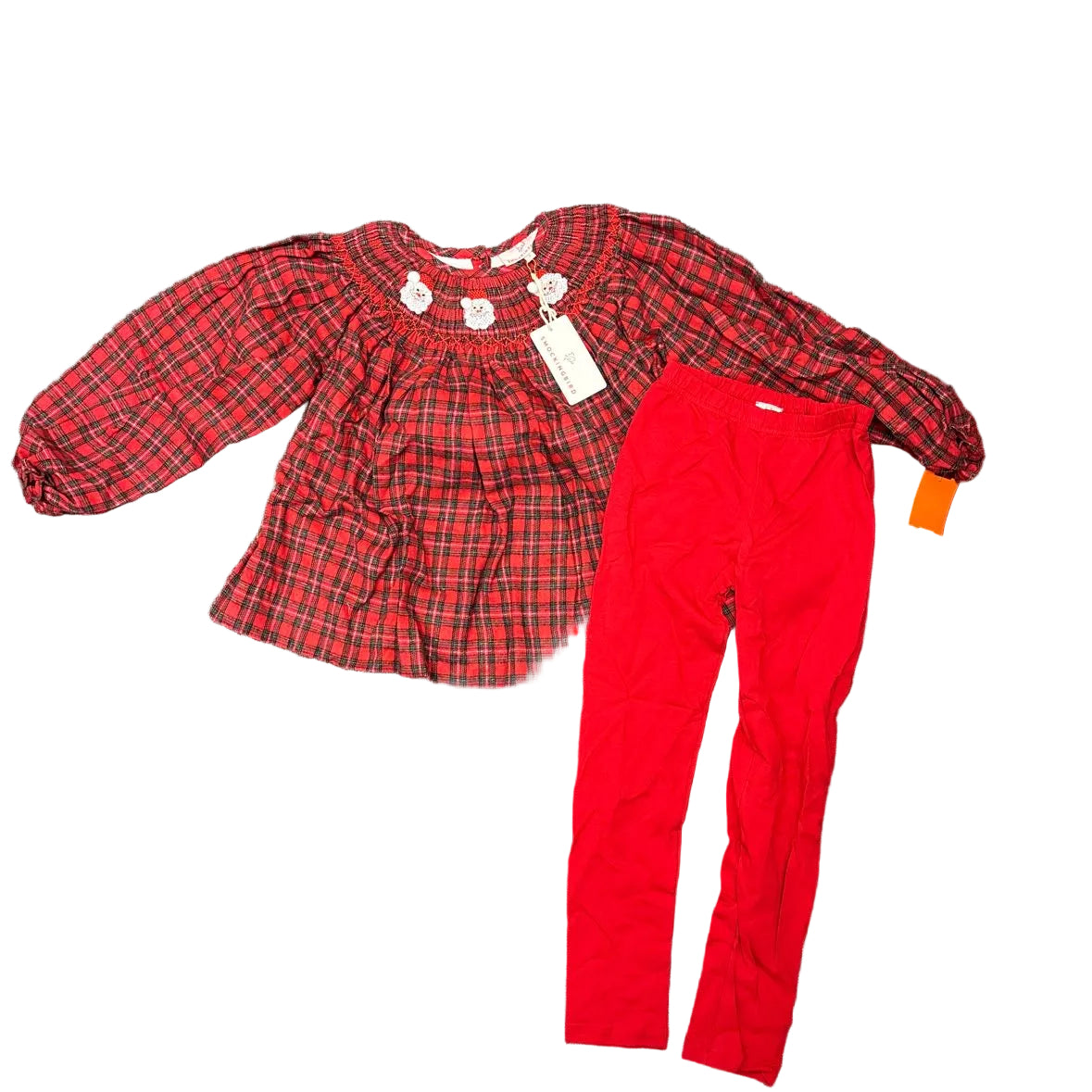 Smockingbird Christmas Youth Size 7 Casual Dress Set