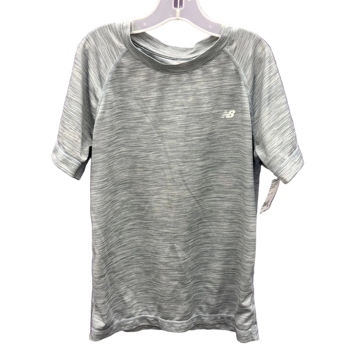 New Balance (B) Gray Youth Size 10-12 Athletic Short Sleeve Top