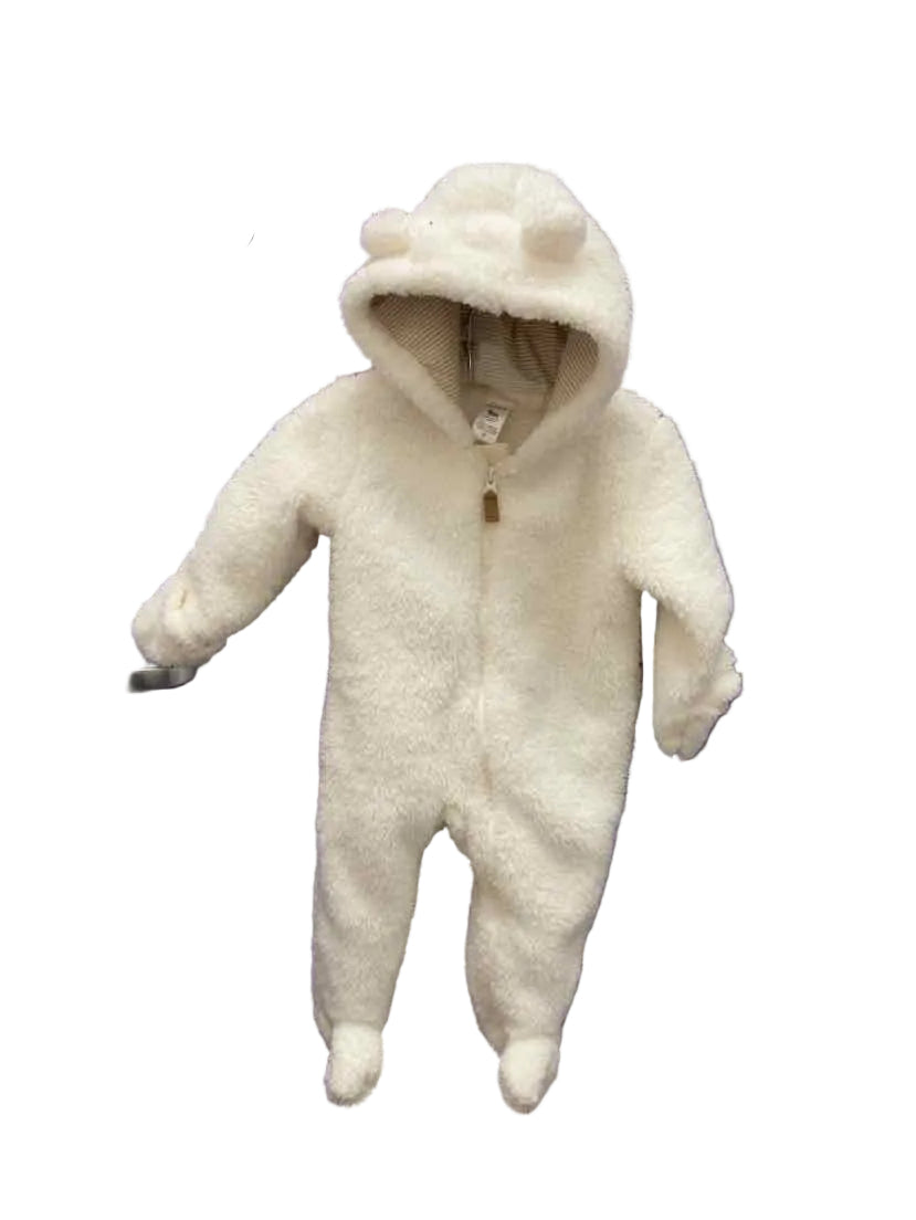 Carters (C) White Infant Size 9 MO Fleece Suit