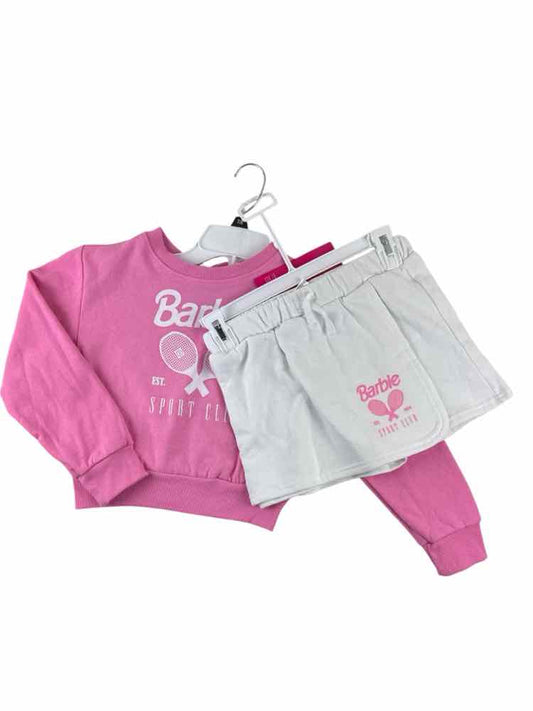 Barbie (D) White Pink Youth Size 7-8 2PCCasual