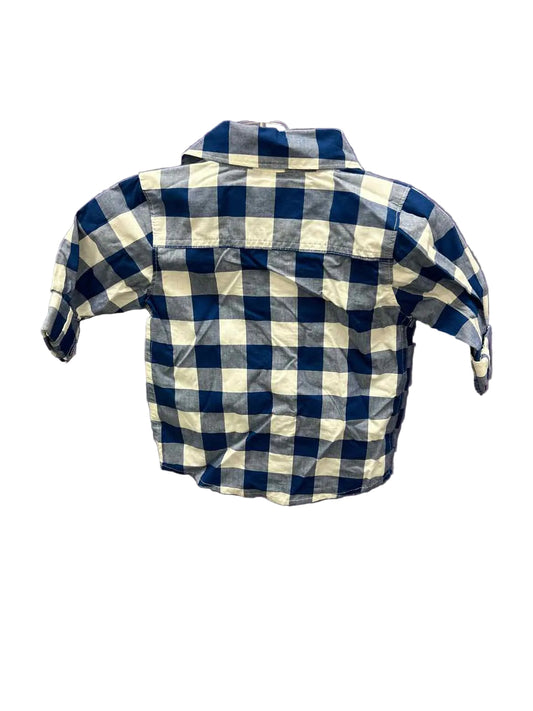 Carters (C) Blue Plaid Infant Size 18 MO ButtondownLS