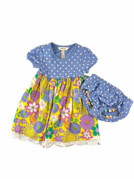 Matilda Jane (AA) Blue Yellow Infant Size 12-18 MO CasualDress