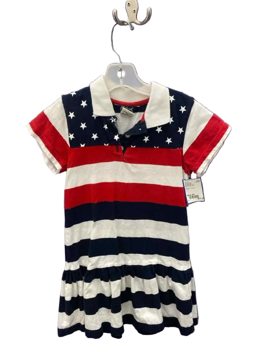 E Land (B) Red White Blue Youth Size 6X CasualDress