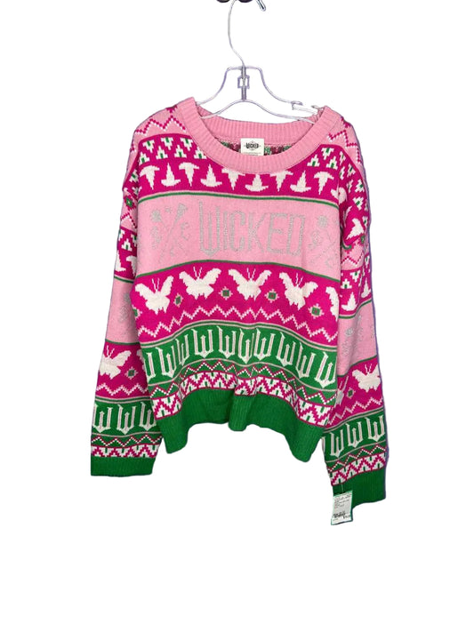 wicked Green Pink Youth Size 10-12 SweaterHeavy