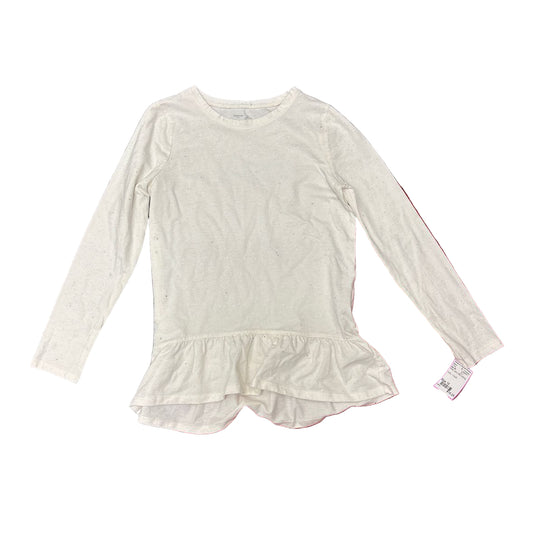 Gap (B) White Youth Size 10 Long Sleeve Sparkle Top