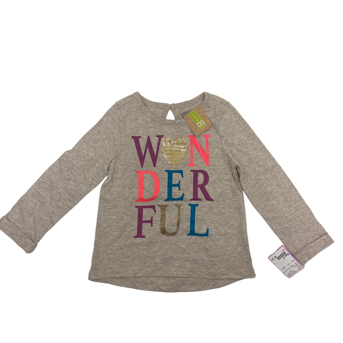 Crazy 8 (D) Gray Toddler Size 2T LSTop