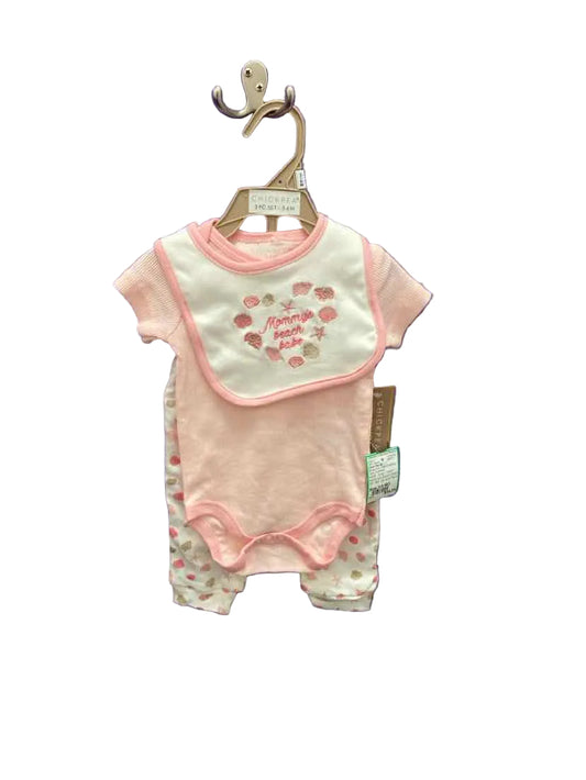 Chick Pea (B) White Pink Infant Size 3-6 MO 3PC Casual