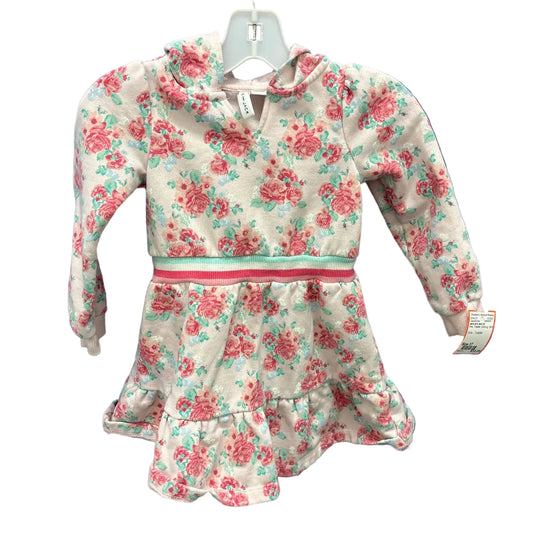 Janie and Jack (A) Pink Toddler Size 3T Hooded Floral Print Casual Dress