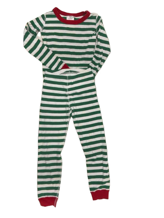 Hanna Andersson (A) White Green Youth Size 8 2PCSleepwear