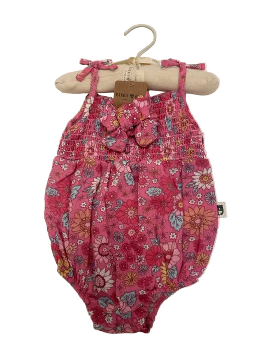 Rabbit + Bear (D) Pink Floral Infant Size 6-9 MO 2PC Casual