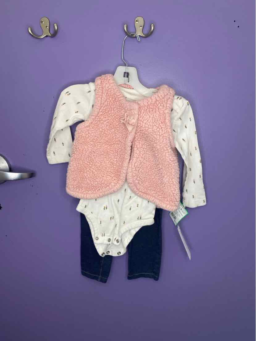 Carters (C) White Pink Infant Size 18 MO 3PC Casual