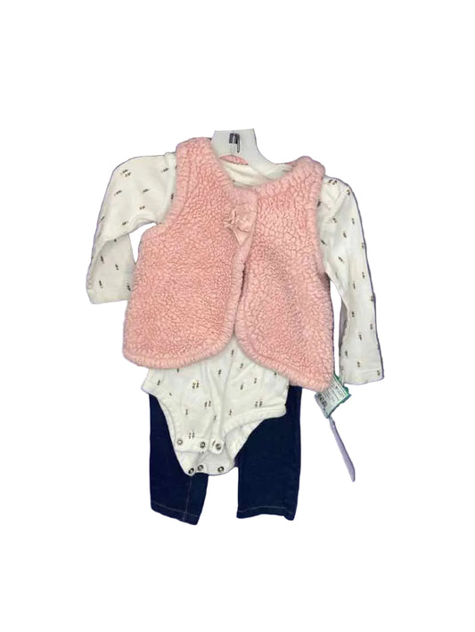 Carters (C) White Pink Infant Size 18 MO 3PC Casual