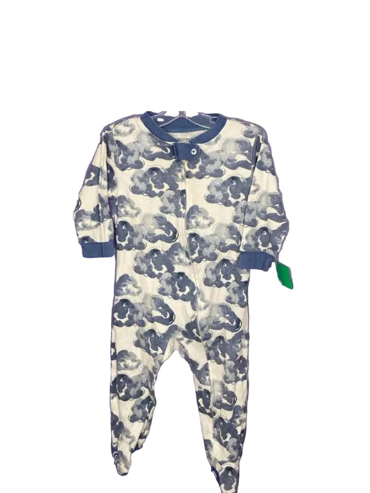 Burts Bees (C) White Blue Infant Size 6-9 MO 1PCSleepwear