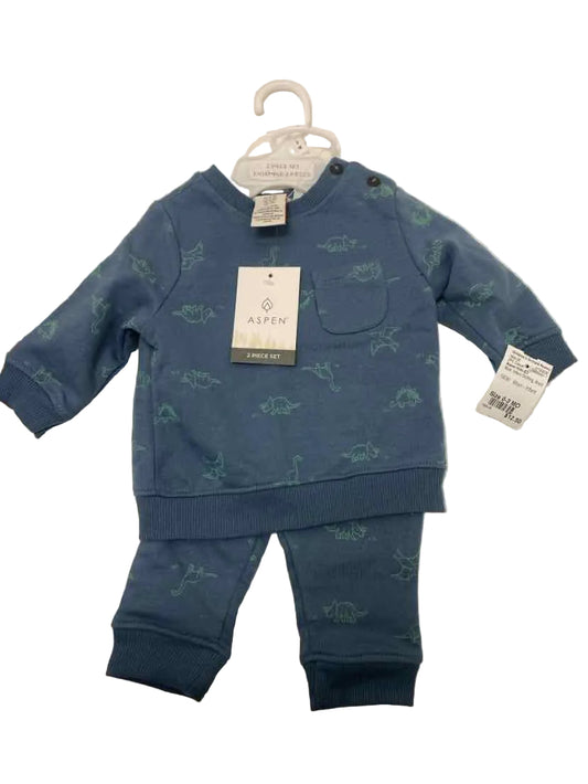 Aspen Kids (C) Blue Infant Size 0-3 MO 2PC Casual
