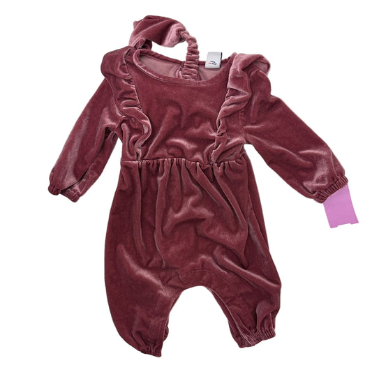 Old Navy (C) Pink Velvet Infant Size 0-3 MO 1PC Casual with Headband