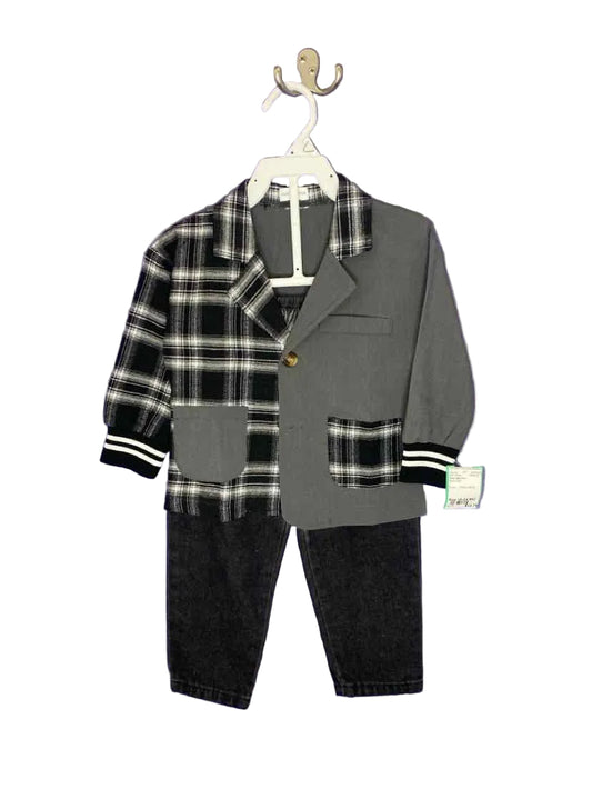 shop baby four Black Gray Infant Size 18-24 MO 2PC Dressy