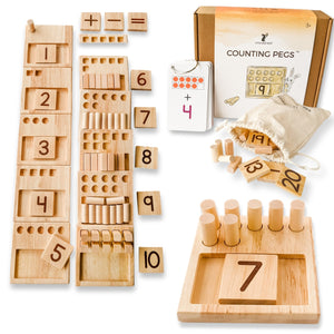 Counting Pegs Math Toy Set & Ten Frame Addition Little Bud Kids NWT