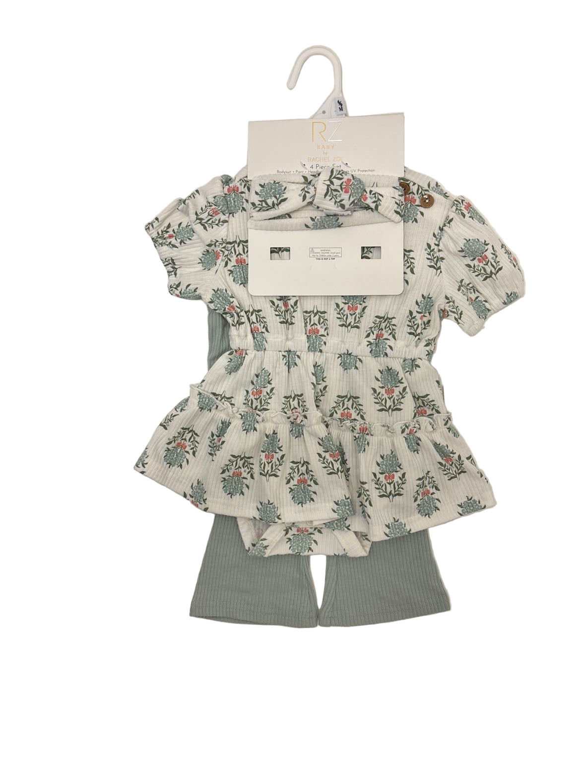 Rachel Zoe (A) White Green Infant Size 6-9 MO 3PC Casual