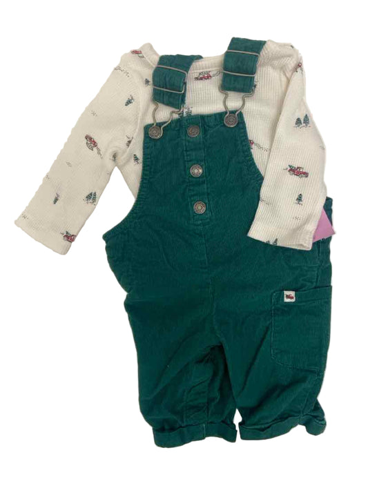 Carters (C) White Green Infant Size 3 MO 2PC Casual