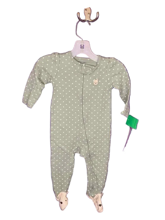 Carters (C) Green Print Infant Size 9 MO 1PCSleepwear
