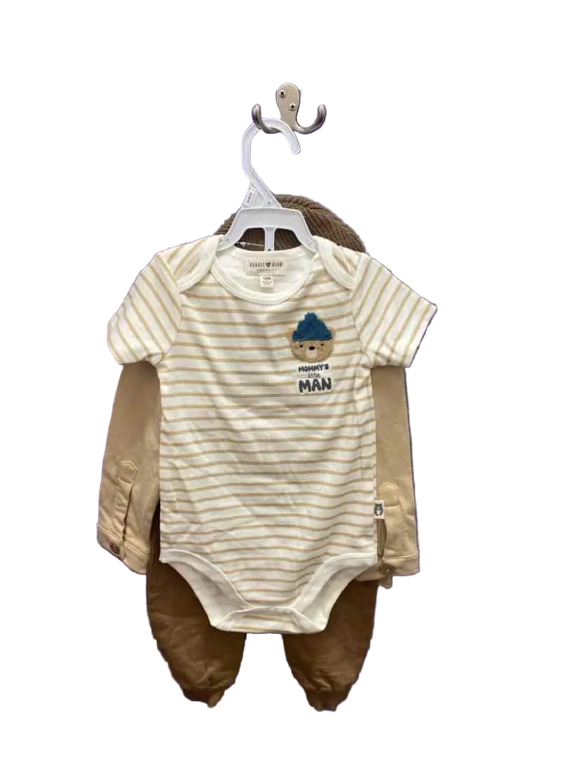 Rabbit + Bear (D) Beige Print Infant Size 18 MO 3PC Casual