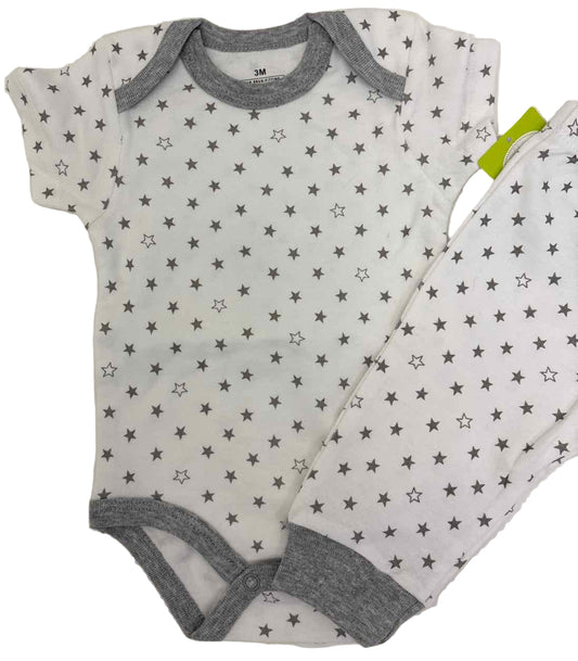 Kiddiezoom White Gray Infant Size 3 MO 2PC Casual