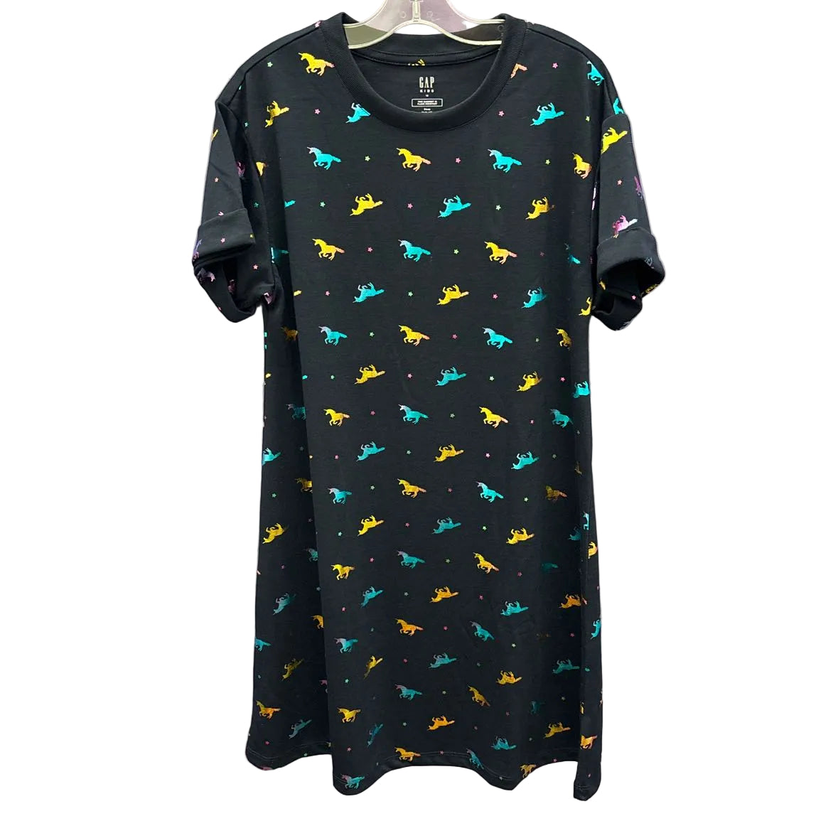 Gap Kids (B) Navy Print Youth Size 12 Unicorn Dress NWT