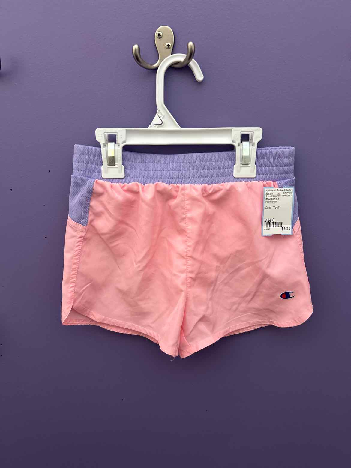 Champion (C) Pink Purple Youth Size 6 ShortAthletic