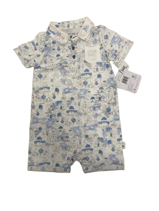 Burts Bees (C) White Blue Infant Size 24 MO 1PC Casual