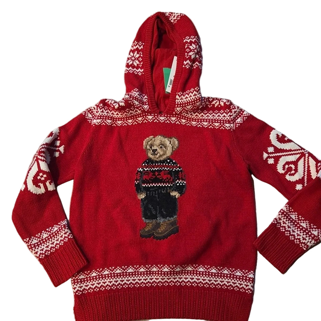 Polo Ralph Lauren (A) Red Cream Youth Size 8-10 SweaterHeavy