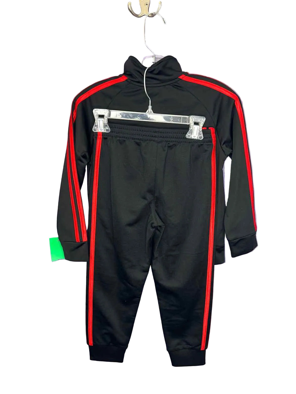 Adidas (B) Red Black Toddler Size 5 2PCAthleticPantSuit