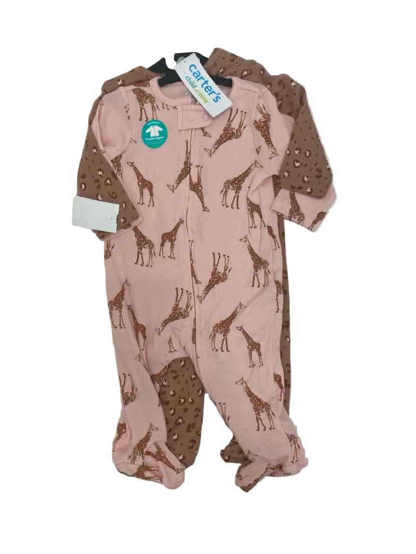 Carters (C) Animal Print Infant Size 3-6 MO 2PCSleepwear