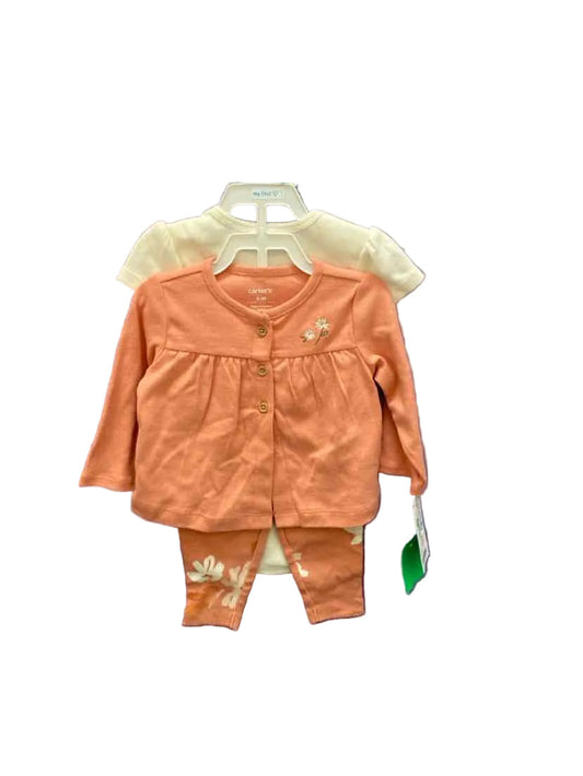 Carters (C) White Pink Infant Size 6 MO 3PC Casual