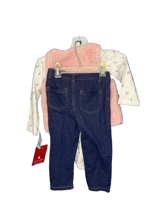 Carters (C) White Pink Infant Size 18 MO 3PC Casual