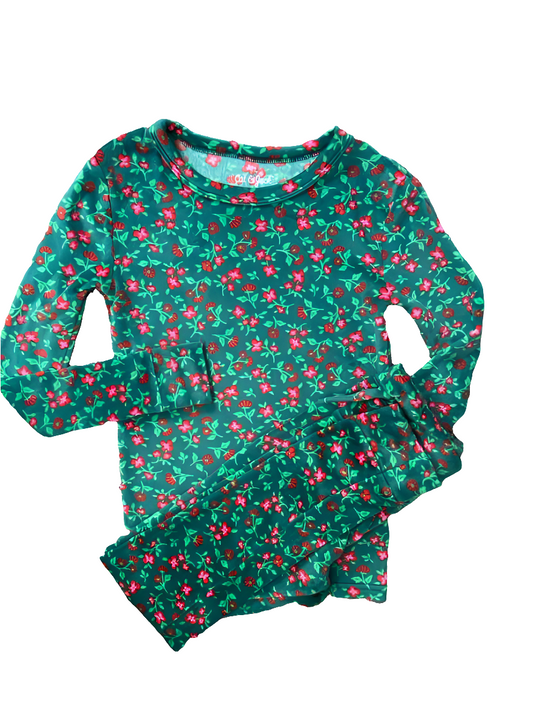 Cat and Jack (D) Green Print Youth Size 8 2PCSleepwear