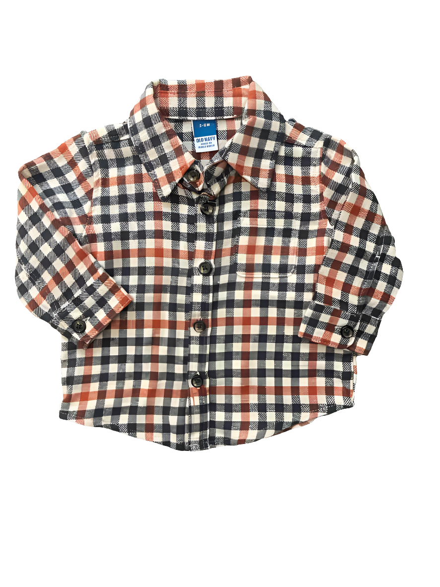Old Navy (C) Plaid Infant Size 3-6 MO ButtondownLS