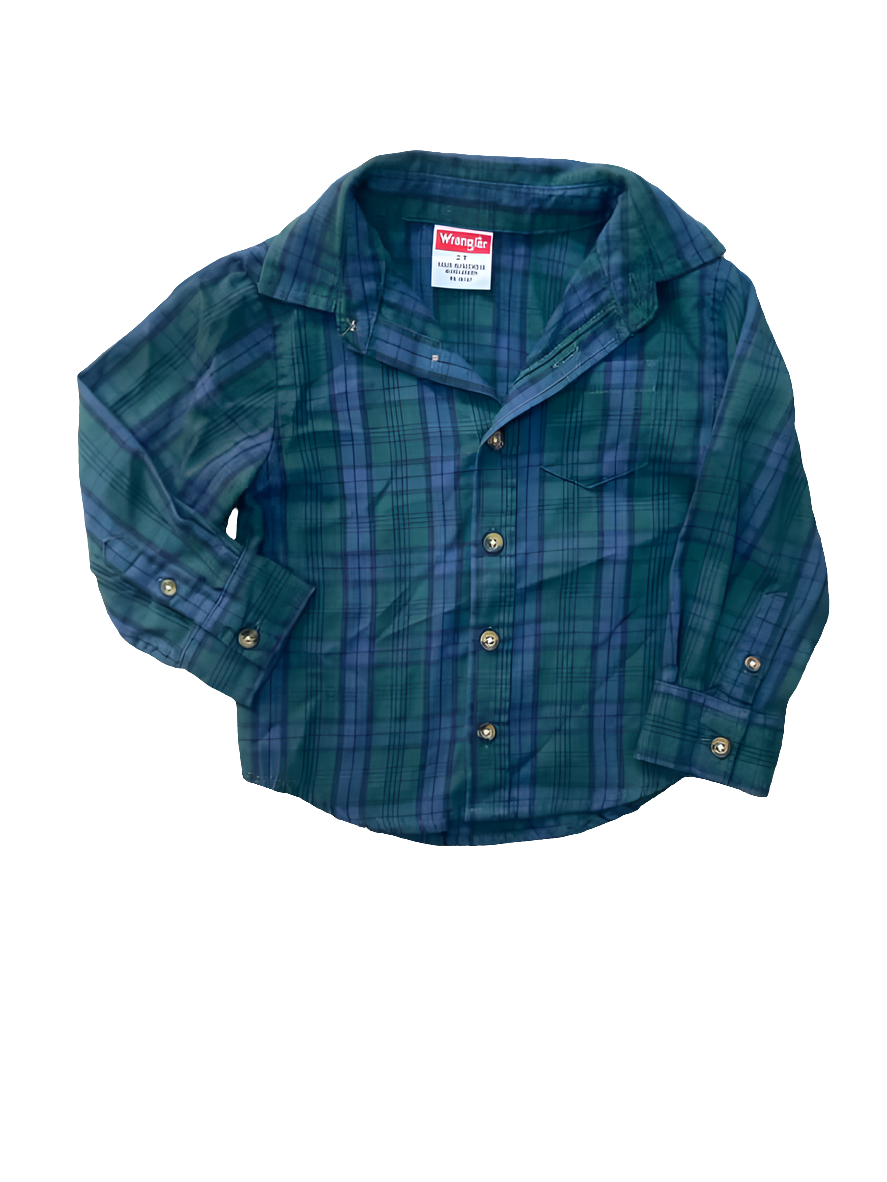 Wrangler (C) Blue Green Tan Toddler Size 2T 2PCDressy