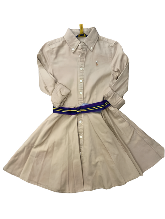 Polo Ralph Lauren (A) Beige Youth Size 8 CasualDress
