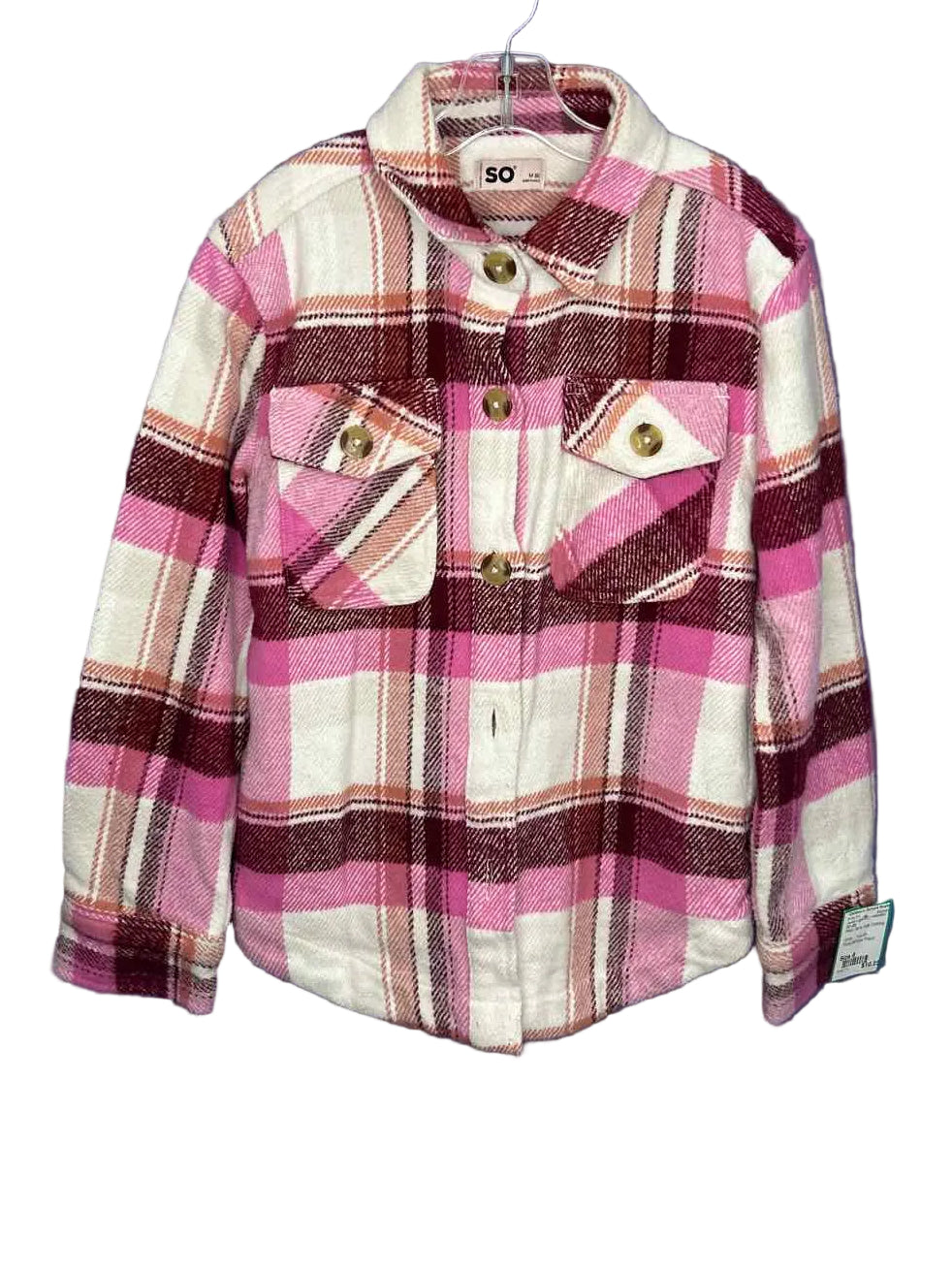 SO (D) Plaid Youth Size 8 Jacket Light
