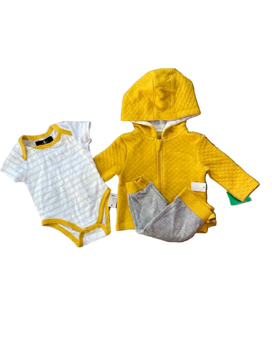 7 for all Mankind (A) Yellow Gray Infant Size 0-3 MO 3PC Casual