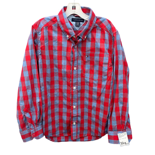 Tommy Hilfiger (B) Red Blue Youth Size 8 ButtondownLS