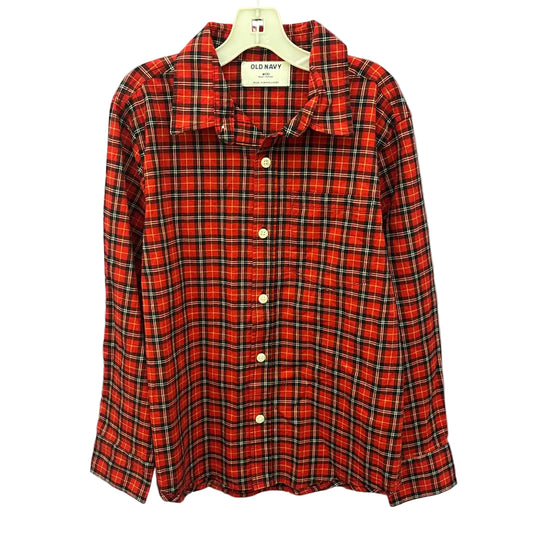 Old Navy (C) Red Black Youth Size 8 ButtondownLS
