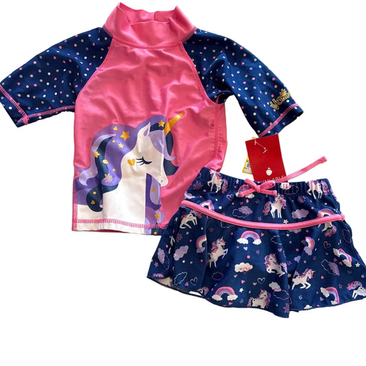 UV Skinz (A) Blue Pink Toddler Size 3T 2PC Swimwear New