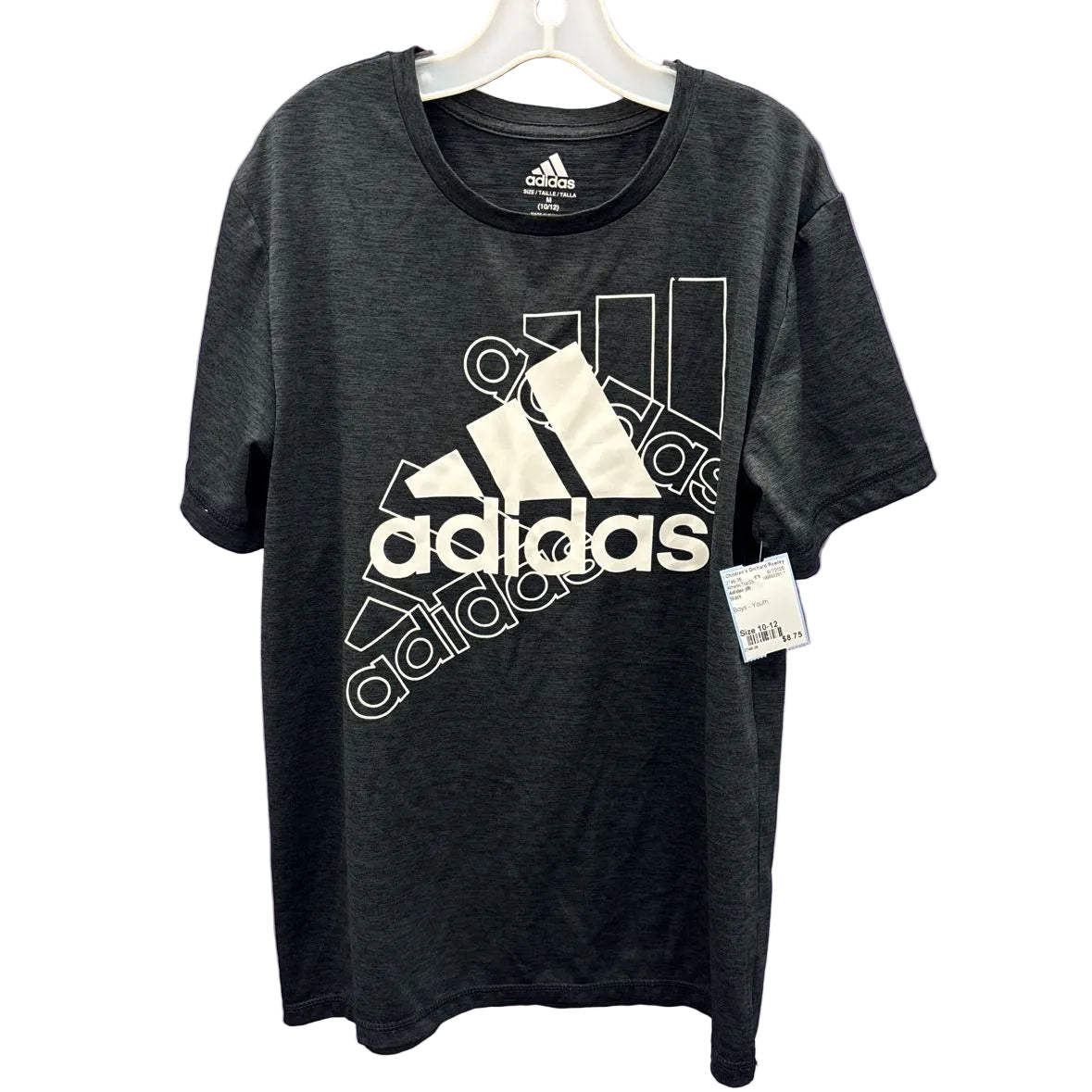 Adidas (B) Black Youth Size 10-12 Athletic Short Sleeve