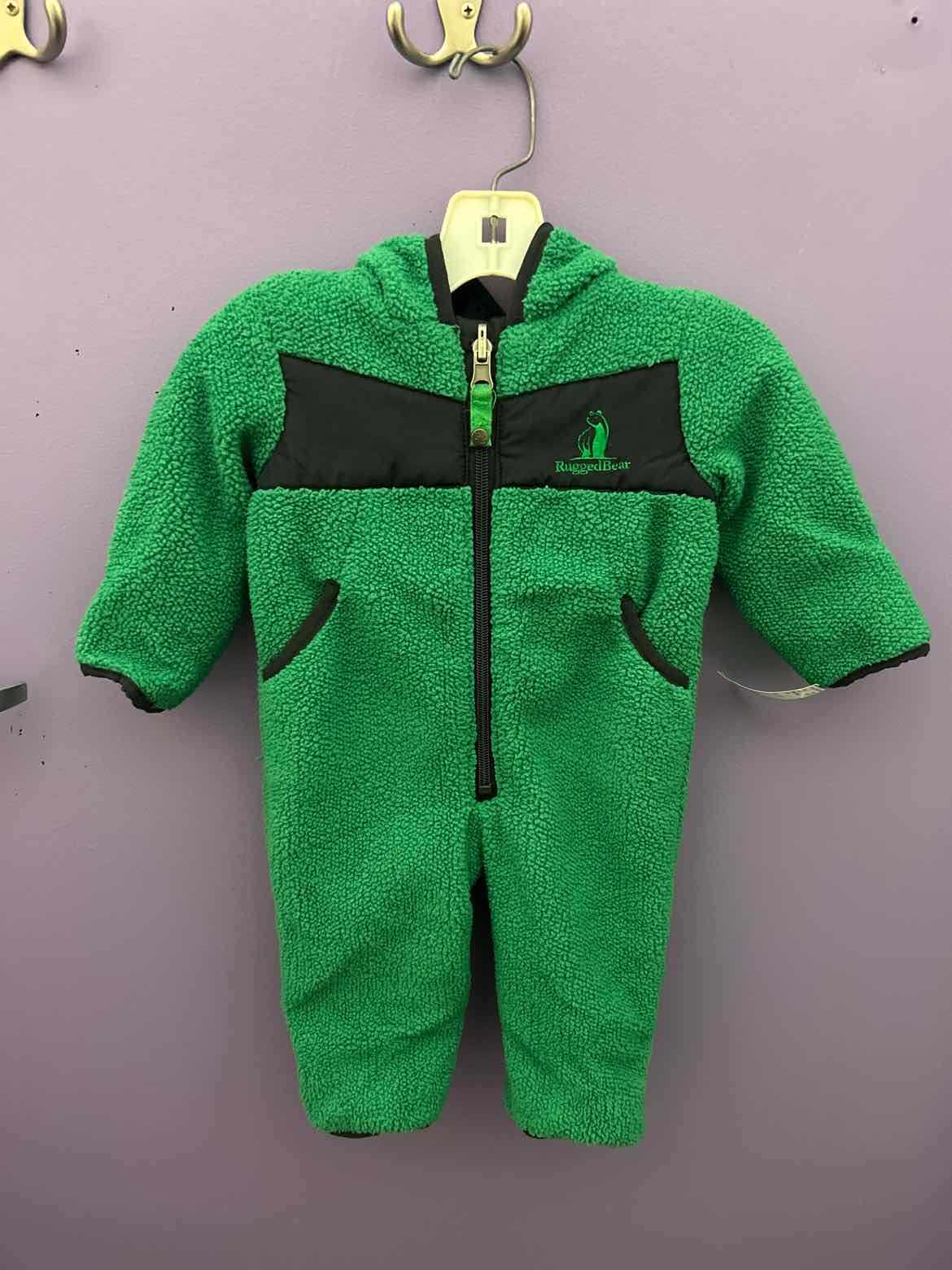 Rugged Bear (D) Green Infant Size 3-6 MO Fleece Suit