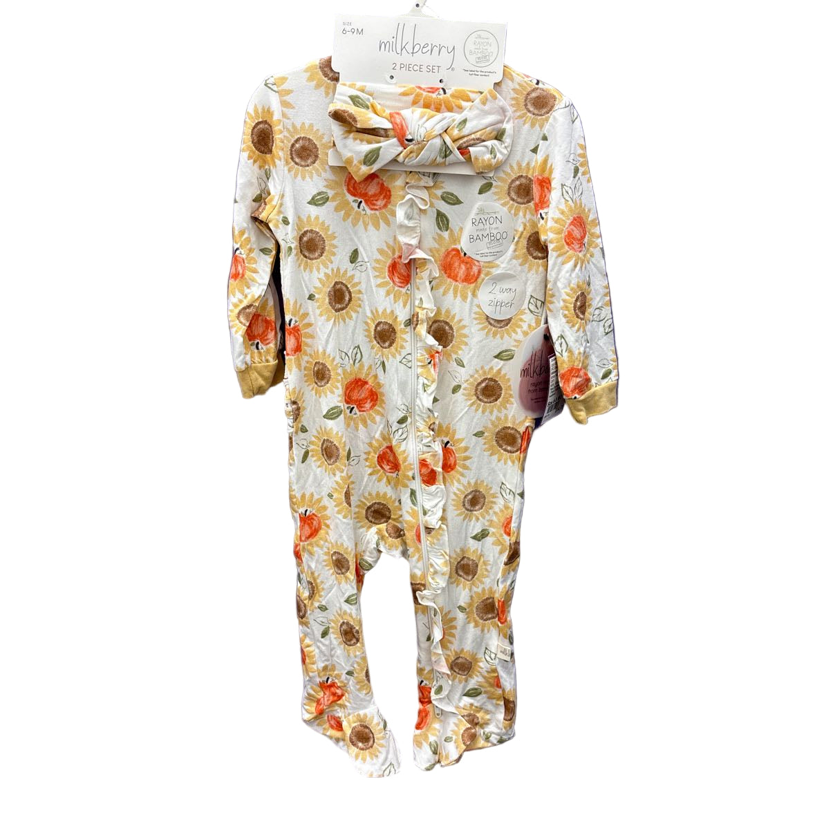 Milkberry (B) White Yellow Infant Size 6-9 MO 2PC Casual