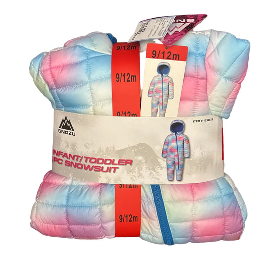 Snozu (A) Pink Aqua Infant Size 9 MO 1PC Snowsuit