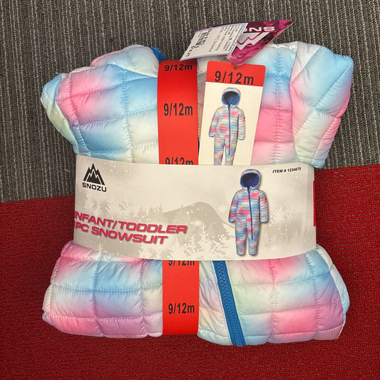 Snozu (A) Pink Aqua Infant Size 9 MO 1PC Snowsuit