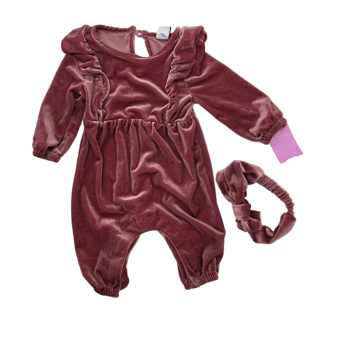 Old Navy (C) Pink Velvet Infant Size 0-3 MO 1PC Casual with Headband